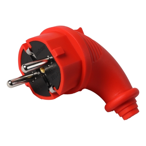 Вилка угловая каучук КРАСНАЯ  2Р+РЕ 16А/230 IP44 Smartbuy (20/200)