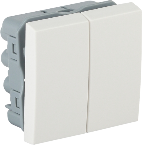 Выключатель модульная 2кл 45х45 белая (10)