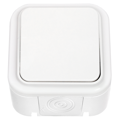 Выключатель 1кл о/п А16-222  ПРАЛЕСКА АКВА БЕЛЫЙ IP54 (60)