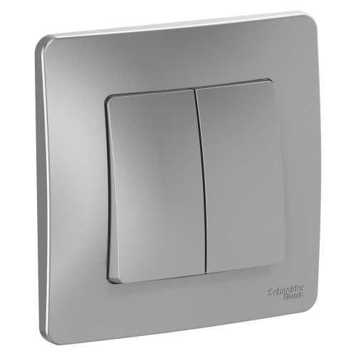 Выключатель 2кл Blanca с/п Алюминий 10А BLNVS010503 (6/60)