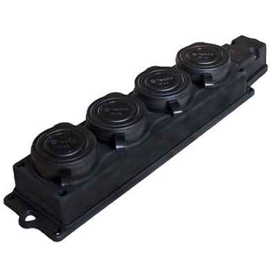 Колодка четверная с заглушками каучук з/к 1ф 16А/220В Smartbuy