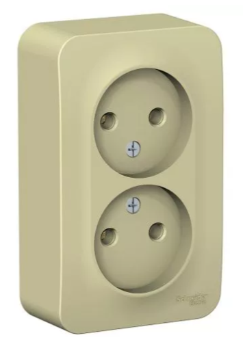 BLANCA О/У РОЗЕТКА двойная без заземл. без шт. ИЗОЛ.ПЛ., 16А, 250В, БЕЖЕВЫЙ