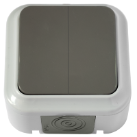 Выключатель 2кл оп А56-224 (03)  ПРАЛЕСКА АКВА БЕЛЫЙ IP54 (60)