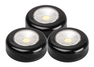 Фонарь ПУШЛАЙТ ФАZА TF3-3xL1W-bk (черн) 3ААА круглый (3шт.в упак.) (5041684) (48)