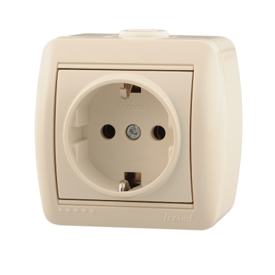 Розетка 1гн с з/к о/п Nata крем (0300122) (10/120)