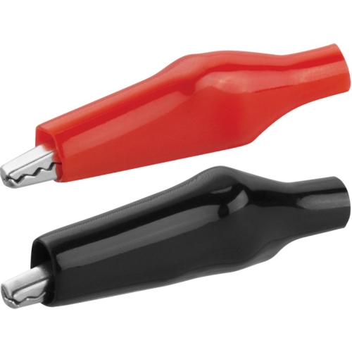 Зажим крокодил   5А 40мм КРАСНЫЙ+ЧЕРНЫЙ (набор 2шт) ОНЛАЙТ (100) 80873