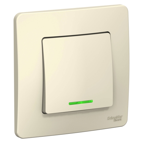 Выключатель 1кл Blanca с/п Молочный с Подсв. 10А BLNVS010112 (10/60)