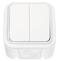 Выключатель 2кл о/п А56-224  ПРАЛЕСКА АКВА БЕЛЫЙ IP54 (60)