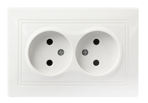 Розетка 2гн с/п белая 10А 