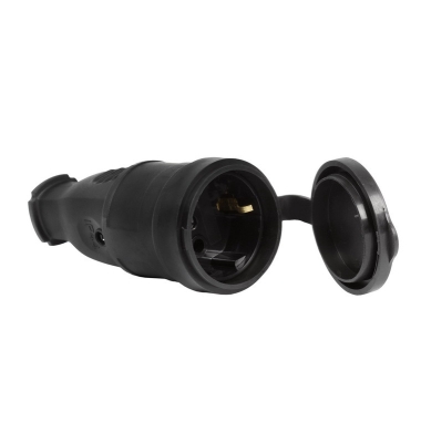 Разъём удлинитель каучук с крышк 1ф с з/к 16А/220В Smartbuy (037779)