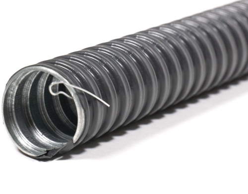 Металлорукав МРПИ НГ в изоляции черный 10 мм с тросом (50м) ЗЭТАРУС