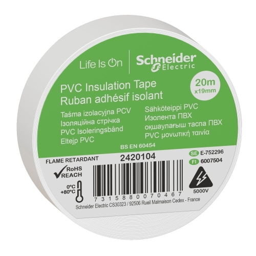 Изолента Systeme Electric1920 (белый) 19мм*20м