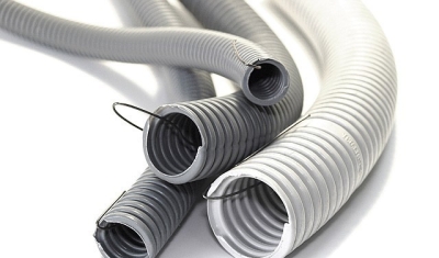 Труба гофрированная с тросом д.25 (50) RUVINIL (12501) негорючая