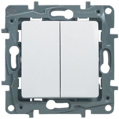 Механизм выкл 2 кл с подсв ETIKA белый (L672204)