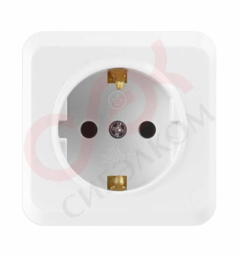 Розетка 1гн с з/к о/п белый 