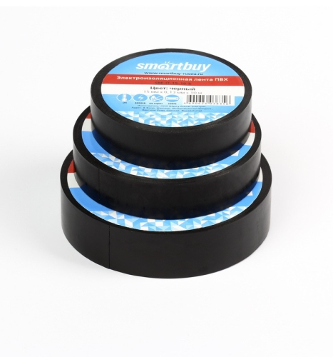 Изолента  ПВХ Smartbuy черная 0.13х15мм*20м