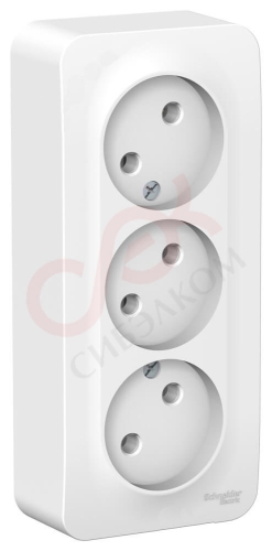 Розетка 3гн Blanca Белый о/п с изол. пл. BLNRA000311