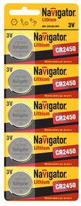 Батарейка Navigator 94766 NBT-CR2450-BP5 (100)