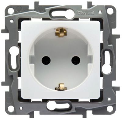 Механизм Розетки 1гн з/к ETIKA белый (L672222)