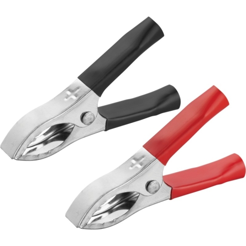 Зажим крокодил  30А 75мм КРАСНЫЙ+ЧЕРНЫЙ (набор 2шт) ОНЛАЙТ (100) 80861