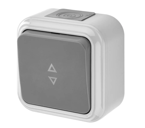 Выключатель 1кл ПРОХОДНОЙ оп А10-868(03)  ПРАЛЕСКА АКВА СЕРЫЙ IP54 (48)