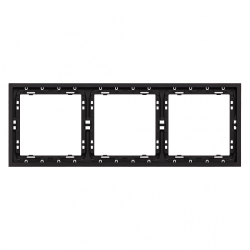 Рамка 3-местная горизонтальная черная 