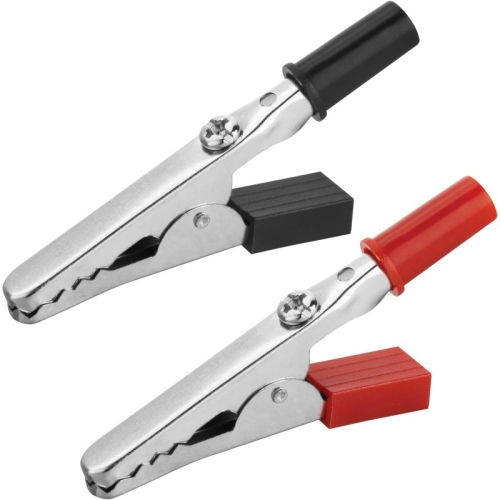 Зажим крокодил   5А 55мм КРАСНЫЙ+ЧЕРНЫЙ (набор 2шт) ОНЛАЙТ (100)