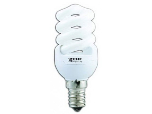 Лампа энергосберегающая FS 15W 4000K E14 EKF   10000ч (10/50)