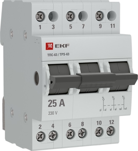 Переключатель трехпозиционный 3п 25А  ТПС-63 EKF PROxima