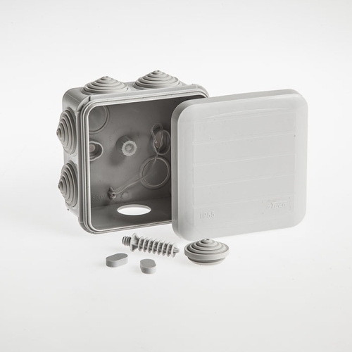 Коробка распр.герм.  85*85*50 IP55 СЕРЫЙ RUVINIL  67041 