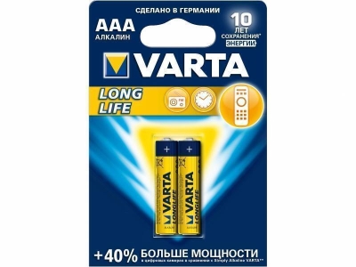 Батарейки VARTA LONGLIFE AAA BL*2 (2/100)