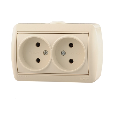 Розетка 2гн о/п Nata крем (0300128) (10/120)