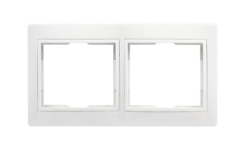 Рамка 2-местная горизонтальная белая 