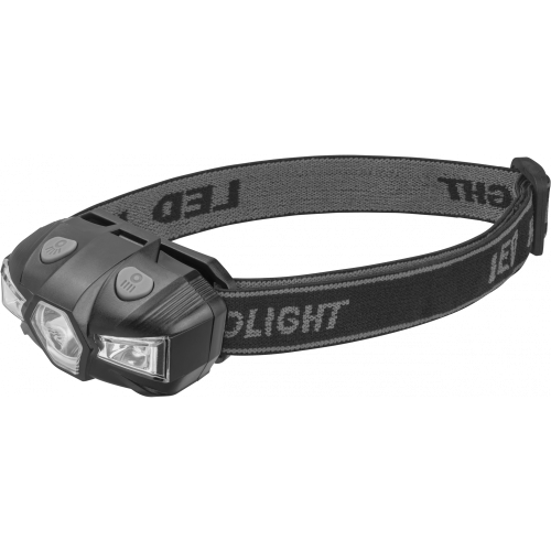 Фонарь налобный ОНЛАЙТ OPT-H10-1АА 1бLEDХ1Вт+2крLED,5реж,70лм,IP44 90915