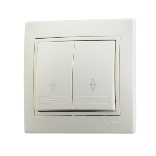 Выключатель 2кл прох MIRA крем (0303106)