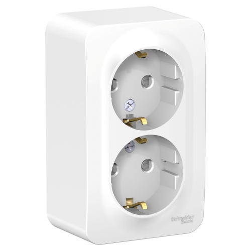 Розетка 2гн с з/к защ.шт.Blanca Белый о/п с МЕТАЛЛИЧЕСКОЙ МОНТАЖНОЙ ПЛАСТИНОЙ  BLNRA011221 (8/48)