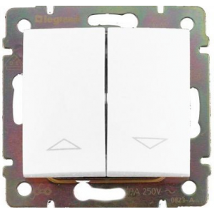 Выключатель 2кл с/п д/жалюзи Valena белый (774404)