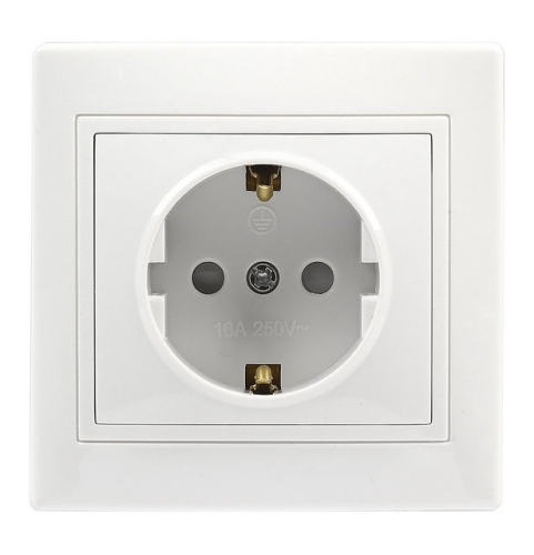 Розетка 1гн с/п с з/к со шторкой  белая 16А 