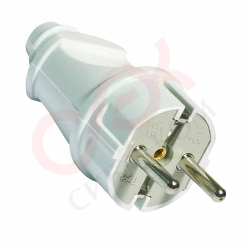 Вилка прямая с з/к белая 16А Smartbuy 250В