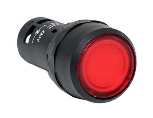 Кнопка SW2C-10D c подсветкой красная NO EKF