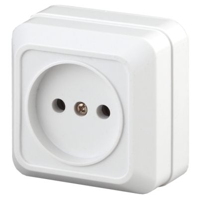 Розетка 1гн ОУ 16А белый Intro Quadro IP20 ЭРА 2-201-01