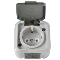 Розетка 1гн о/п з/к РА16-297  ПРАЛЕСКА АКВА БЕЛЫЙ IP54 (50)