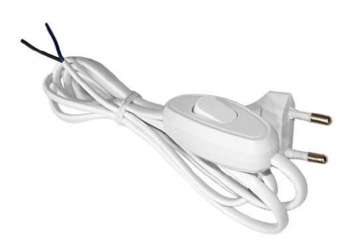 Шнур с вилкой и выкл 1,7м  (ШВВП 2х0,75)