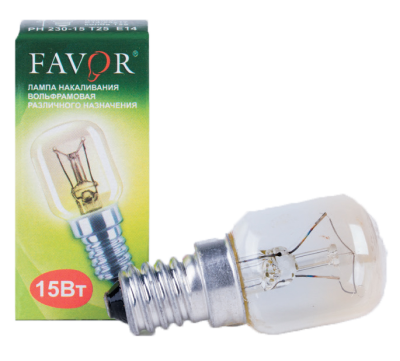 Лампа накаливания PH-15 T25 Favor для холод., микровл. печей , швейн. машин
