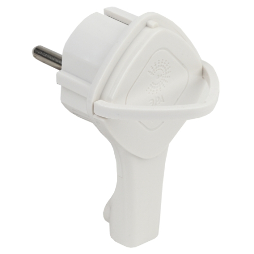 Вилка - невидимка c з/к белая 16А 250В ЭРА V5(U)